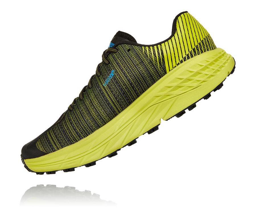 Zapatillas Trail Hoka One One Hombre - Evo Speedgoat - Negras/Verde - LME408931